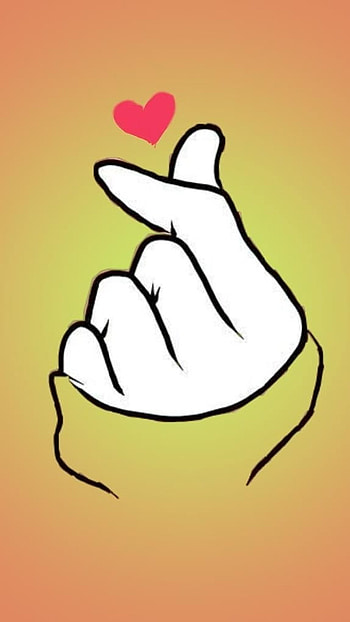 Finger Heart, Cute, Heart HD phone wallpaper