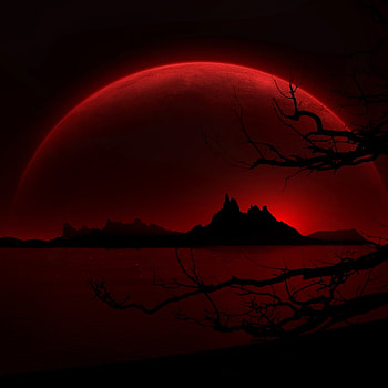 Dark, Landscape, Moon, Night HD phone wallpaper