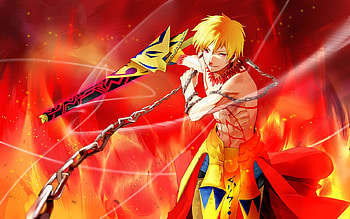 Fate Stay Night, sword, gilgamesh, fire, fate zero HD wallpaper