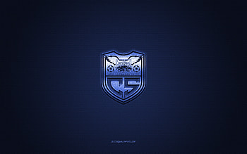 FC Carlos Stein, Peruvian football club, blue logo, blue carbon fiber background, Liga 1, football, Peruvian Primera Division, Lambayeque, Peru, FC Carlos Stein logo HD wallpaper