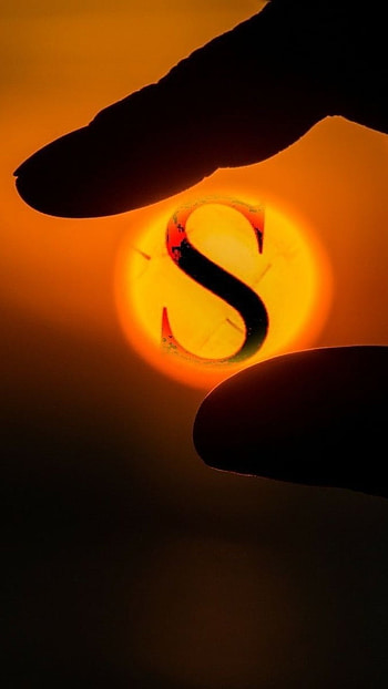 S Name Letter, Sun HD phone wallpaper