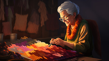 Grandmother Quilting - AI Art, woman, Grandmother HD wallpaper