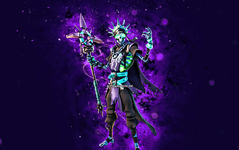 Skellemint Oro, , violet neon lights, Fortnite Battle Royale, Fortnite characters, Skellemint Oro Skin, Fortnite, Skellemint Oro Fortnite HD wallpaper