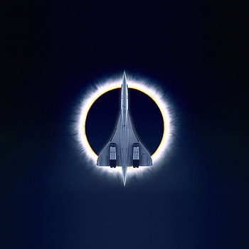 Concorde Carre, eclipse, airplane, moon, aircraft HD phone wallpaper