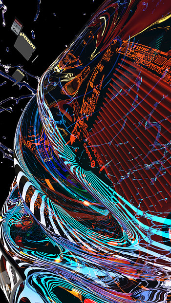 Chiptos X Wires Mobile Android Abstract NFT Background Gloss Glass Blood Orange HD phone wallpaper