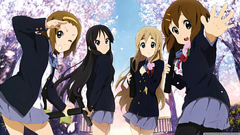 k-on spring, uniform, girls, school, spring HD wallpaper