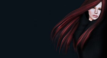 Redhead, rendering, black, fantasy, red, girl, woman HD wallpaper