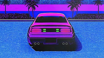 Vaporwave Retro Car At Beach , vaporwave, retrowave, artist, artwork, digital-art HD wallpaper