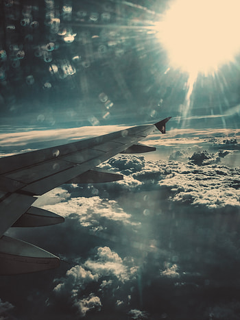 Nature, Clouds, Glare, Airplane Wing, Wing Of The Plane HD phone wallpaper