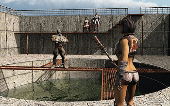 Pit of Death, man, fight, woman, death, pit, battle, male, warrior, female HD wallpaper