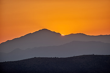 Nature, Sunset, Sky, Silhouette, Hill HD wallpaper