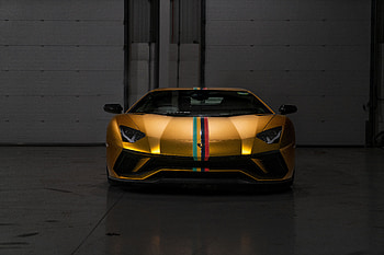 Gold, Sports, Lamborghini, Cars, Front View, Sports Car, Golden, Lamborghini Aventador HD wallpaper