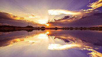 Nature, Sunset, Clouds, Horizon, Lake, Saint Lucia HD wallpaper