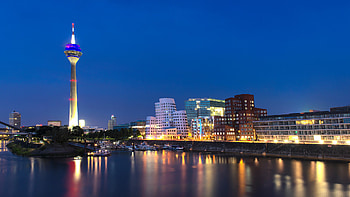 Dusseldorf Skyline, Exhilarating sports experiences, City of Dusseldorf, Cultural exploration HD wallpaper