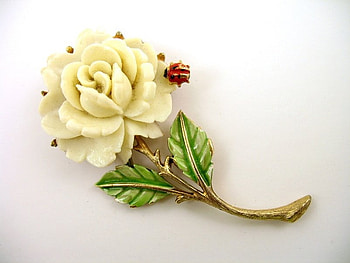 Vintage rose, rose, ladybug, flower, love, vintage HD wallpaper