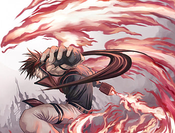Sol Badguy, games, sol, flames, guilty gear, video games, fighter, fire, male HD wallpaper