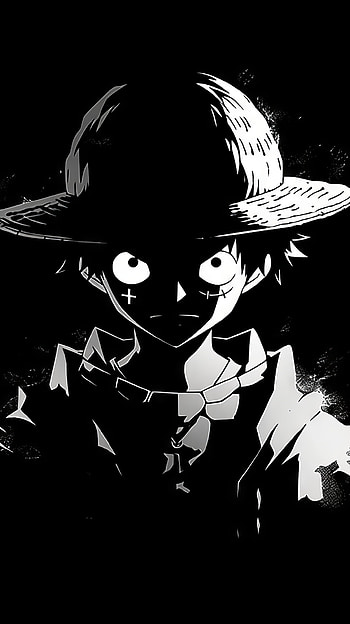 Luffy Black and White , Monkey D. Luffy, Black & White, Anime, One Piece, Black And White Anime HD phone wallpaper