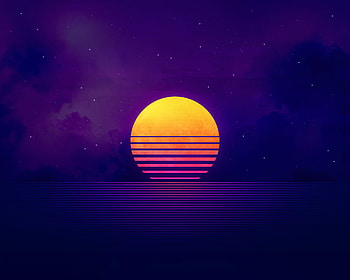 Retrowave Sunset, retrowave, artist, artwork, digital-art HD wallpaper
