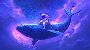 Astronaut On Whale, artist, artwork, art, digital-art, astronaut, whale, ai HD wallpaper