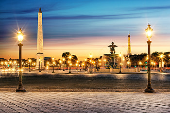 Paris, France, city lights, lanterns, France, peaceful, sunrise, beauty, buildings, architecture, city, beautiful, lights, Eiffel Tower, view, clouds, nature, sky, lantern, lovely, Paris, splendor HD wallpaper