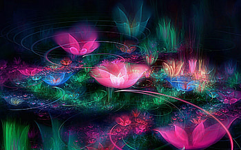 Abstract, Flowers, Fractal, Flight, Space HD wallpaper
