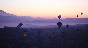 Balloon Ride, air-balloon, nature, graphy, evening HD wallpaper