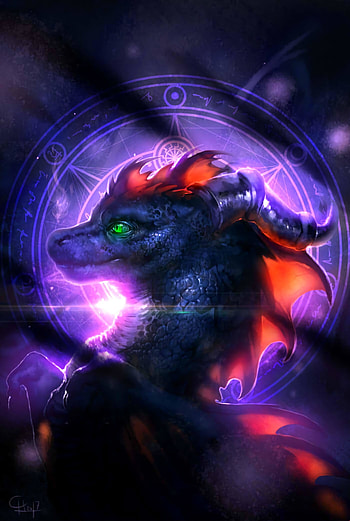 Art, Shine, Light, Dragon, Pentagram HD phone wallpaper