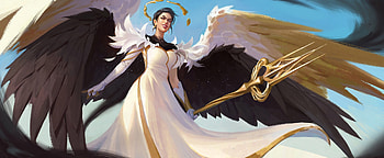 Angel, anastasia shestak, white, black, art, fantasy, girl HD wallpaper