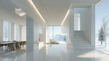 Minimalist Interior — Serene Home, Modern Interior, Living Room, Stairs HD wallpaper