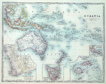 Oceania Map of 1912, pacific ocean, New Zealand, Australia, Misc, map HD wallpaper