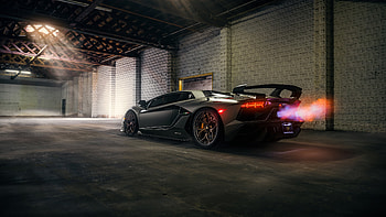 Lamborghini Aventador SVJ Back Fire, lamborghini-aventador-svj, lamborghini-aventador, lamborghini, cars, cars, behance HD wallpaper