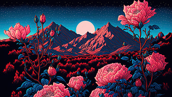 Digital Mountainscape Under a Starry Sky, Digital Art, landscape, mountain, sky, Stars HD wallpaper
