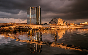 Cities, Rivers, Building, Bridge, Scotland, Glasgow HD wallpaper