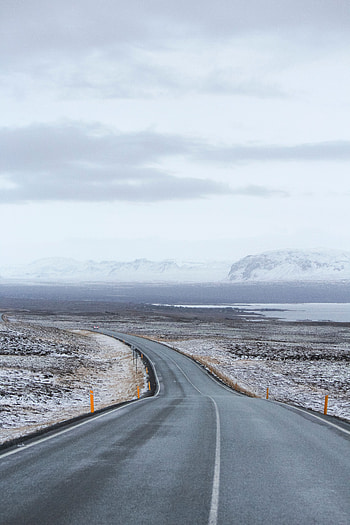 Nature, Snow, Road, Turn, Markup, Asphalt, Direction HD phone wallpaper