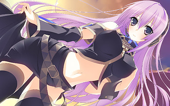 Megurine Luka, luka, heads, cute, vocaloid, long hair, beauty, vocaloids, sexy, thigh highs, hot, 03, beautiful, pink hair, anime girl, megurine, blushing, blush HD wallpaper