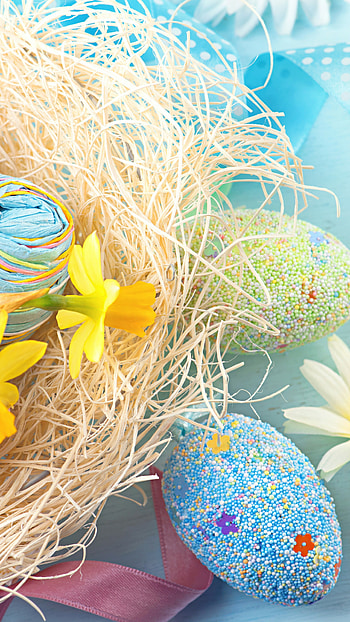 Floral Easter eggs, Exquisite craftsmanship, Colorful celebration, Holiday joy HD phone wallpaper