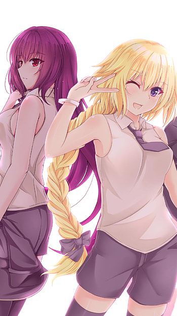 Fate Crossover: Sakura Saber & Scathach — FGO × Apocrypha Ruler, Scathach (Fate/Grand Order), Anime, Fate/Grand Order HD phone wallpaper