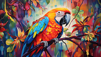 Vibrant Macaw - Exotic Bird Art, bird, Animal, macaw HD wallpaper