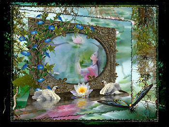 behind the darkness, swan, fantasy, dream HD wallpaper