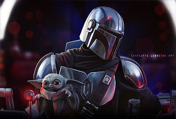 The Mandalorian Tv Series Artwork , the-mandalorian, tv-shows, star-wars, artstation, baby-yoda HD wallpaper