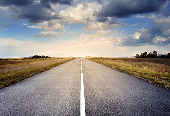 Empty Road Rainy Winter Mood Clouds, road, nature, clouds, graphy HD wallpaper