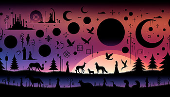 Enchanting Twilight Wilderness, silhouette, fantasy, nature, Stars, Wildlife HD wallpaper