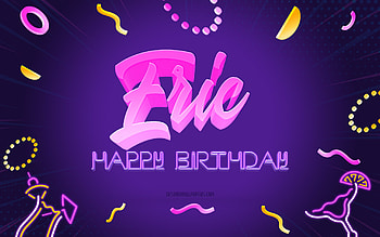 Happy Birtay Eric, , Purple Party Background, Eric, creative art, Happy Eric birtay, Eric name, Eric Birtay, Birtay Party Background HD wallpaper