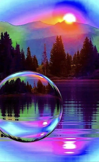 Bright bubble, sunset, colorful HD phone wallpaper