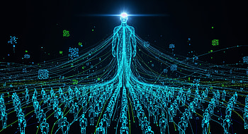 Neon Data Ascension —, Hologram, Network, Artificial Intelligence HD wallpaper
