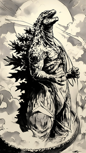 Godzilla Monochrome Power – Dramatic , Godzilla HD phone wallpaper