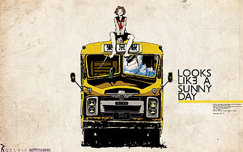 Anime Buses, anime, bus, anime-girl HD wallpaper