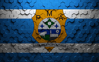 Flag of Ananindeua, honeycomb art, Ananindeua hexagons flag, Ananindeua, 3d hexagons art, Ananindeua flag HD wallpaper