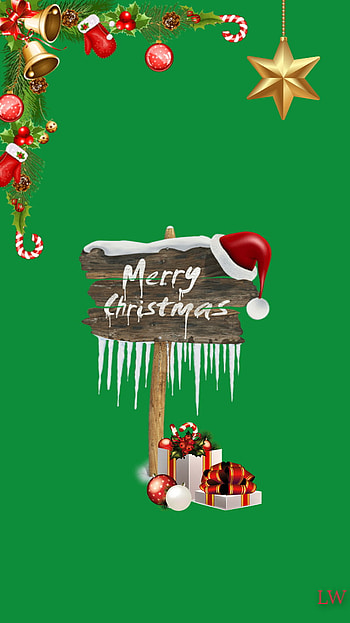 Storybook Christmas, holiday ornament, red, green, present, icy HD phone wallpaper