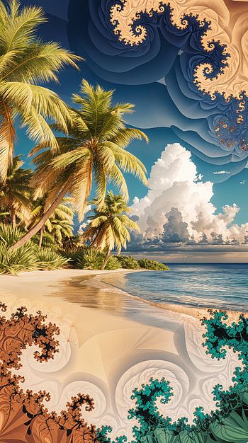 Tropical Escape: A Summer Vibes for Your , beach, palm tree, ocean, cloud HD phone wallpaper